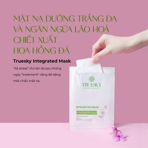 Alternative view of Hộp 10 miếng mặt nạ dưỡng trắng và ngừa lão hoá chiết xuất hoa hồng đá Truesky Integrated Mask 25g/miếng